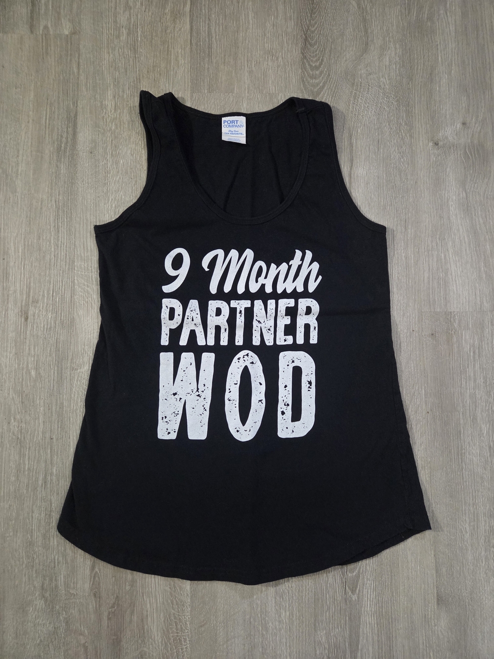 '9 Month Partner WOD' Black Tank Top